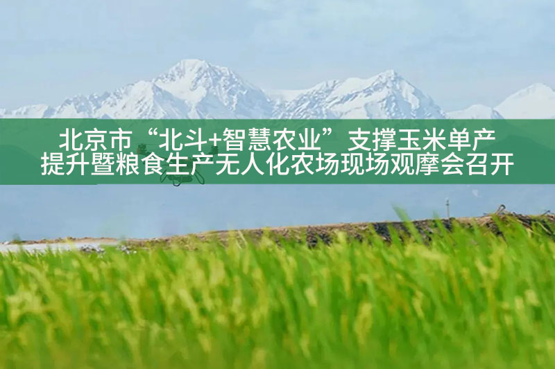 北京市“北斗+智慧農業”支撐玉米單產提升暨糧食生產無人化農場現場觀摩會召開